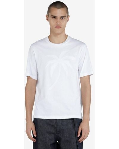 N°21 T-shirt con Palma e Logo - Bianco