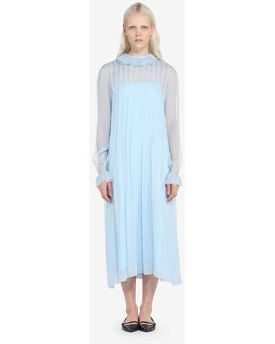 N°21 Pleated Silk Dress - Blue