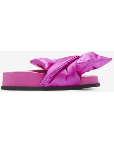 N°21 Bow Satin Sandals - Pink