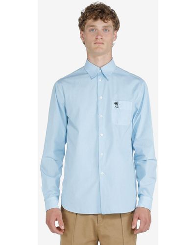 N°21 Logo-embroidered Cotton Shirt - Blue