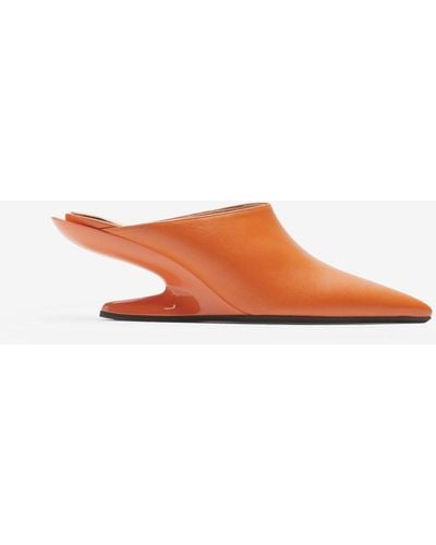 N°21 Sabot Leather Mules - Orange