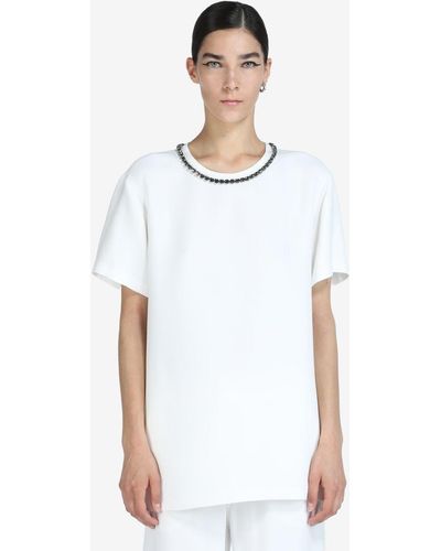 N°21 Crystal-embellished T-shirt - White