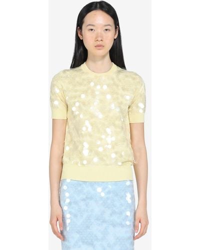 N°21 Sequin Cotton Sweater - Yellow