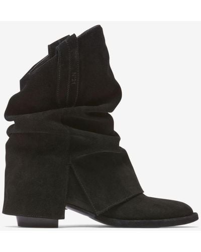 N°21 Foldover Ankle Boots - Black