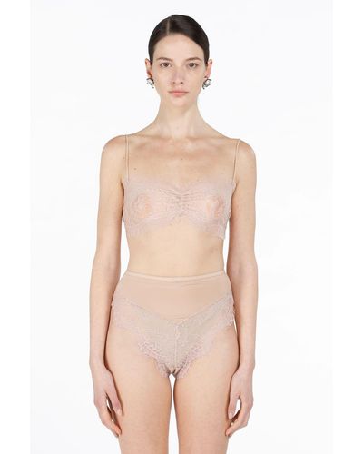 N°21 Ruched Lace Bralette - Natural