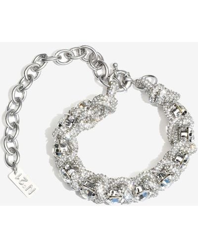N°21 Twisted Crystal-embellished Bracelet - Metallic