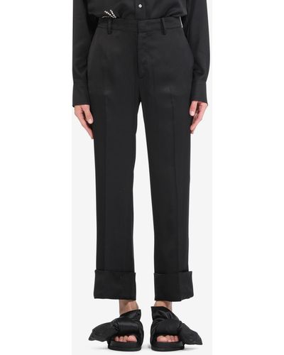 N°21 Cropped Straight-leg Pants - Black