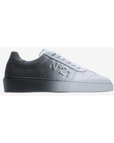 N°21 Ombré Leather Trainers - White