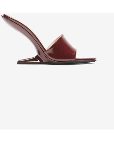 N°21 Leather Sabot Mules - Red