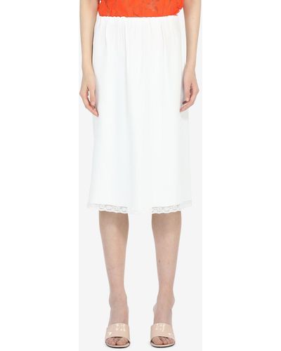 N°21 Lace-trim Skirt - White