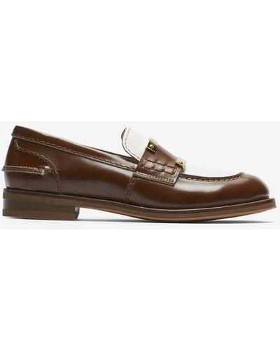 N°21 Colourblock Leather Loafers - Brown