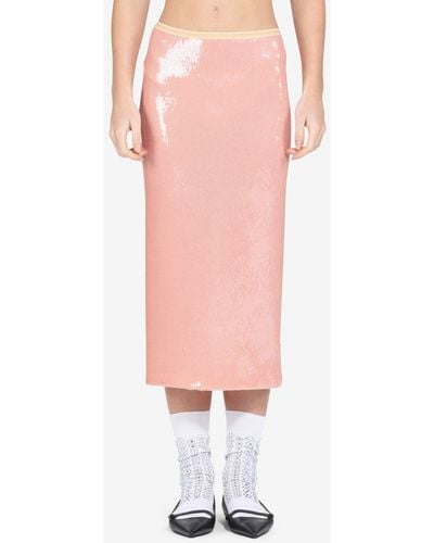 N°21 Sequin Midi Skirt - Pink