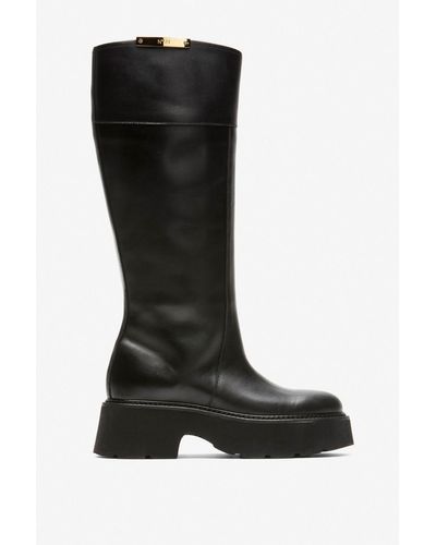 N°21 Leather Knee-high Boots - Black