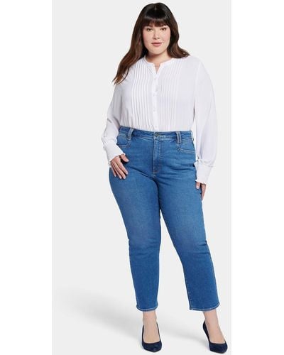 NYDJ Bailey Relaxed Straight Ankle Jeans - Red