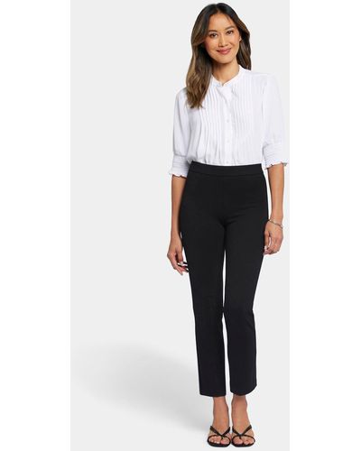 NYDJ Pull-on Straight Ankle Trouser Pants In Black - Multicolor