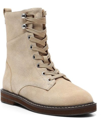 NYDJ Estella Lace-up Boots In Sand - Natural