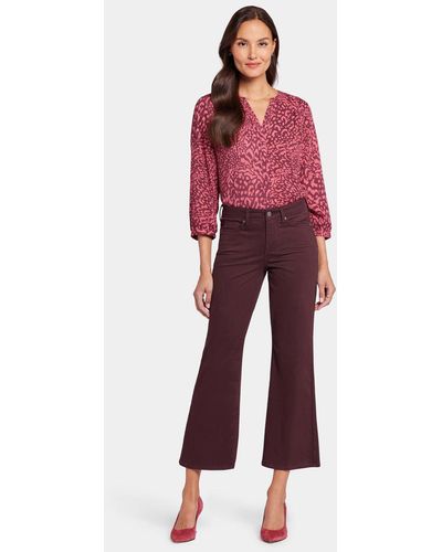 NYDJ Relaxed Flared Jeans In Eggplant - Blue