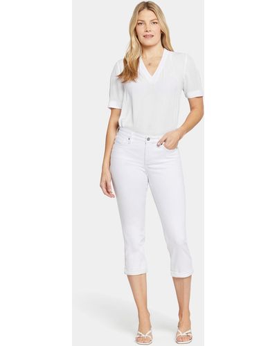 NYDJ Chloe Skinny Capri Jeans In Optic White - Green