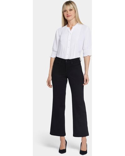 NYDJ Relaxed Flared Jeans In Black Rinse - White