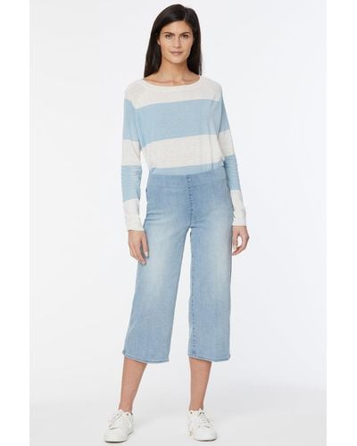 NYDJ Wide Leg Capri Pull-on Jeans In Clean Solstice - Blue