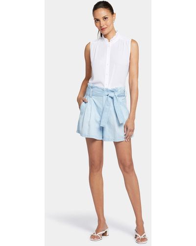 NYDJ Paper Bag Shorts In Oceanfront - Blue