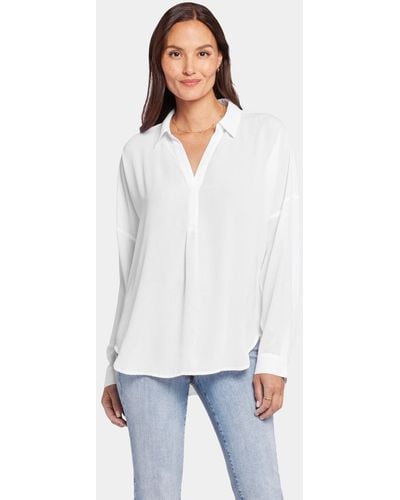 NYDJ Becky Blouse In Optic White - Red