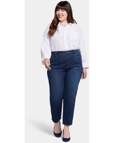 NYDJ Bailey Relaxed Straight Ankle Jeans - Blue