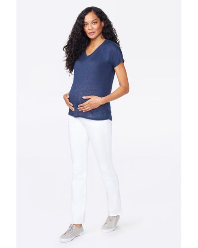 NYDJ Straight Maternity Jeans In Optic White - Blue