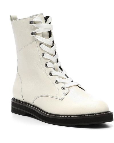 NYDJ Estella Lace-up Boots In Off White