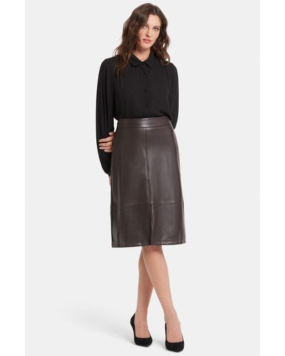 NYDJ Faux A-line Skirt In Cordovan - Black