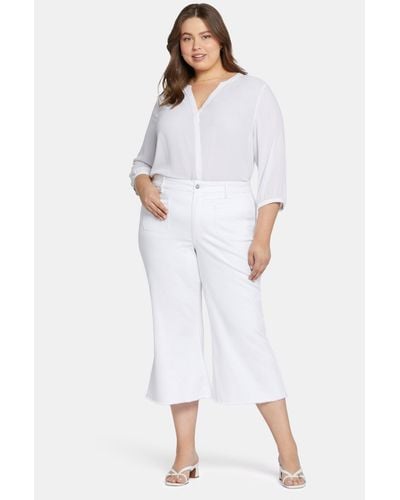 NYDJ Patchie Wide Leg Capri Jeans - White