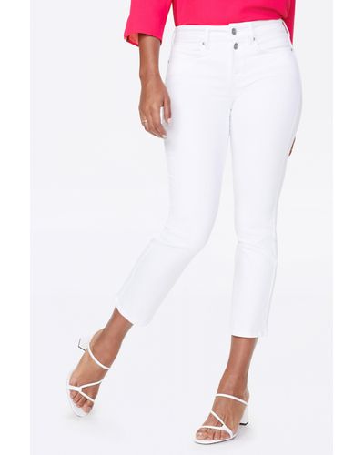 NYDJ Marilyn Straight Ankle Jeans In Optic White - Green