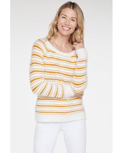 NYDJ Boatneck Pullover Sweater In Honeycomb - Natural