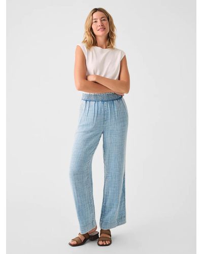 Blue Faherty Pants, Slacks and Chinos for Women | Lyst