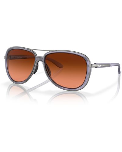 Oakley Oo4129 Split Time Aviator Sunglasses - Black
