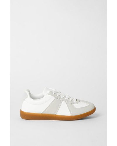 Oasis Kenny Stripe Detail Lace Up Trainer - White
