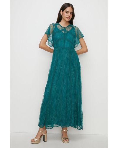 Oasis Premium Delicate Lace Maxi Dress - Green