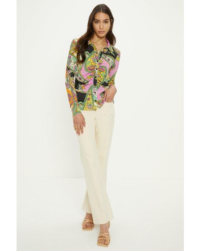 Oasis Paisley Ruched Front Shirt - Purple