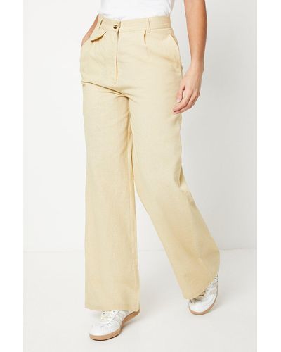Oasis Petite Pocket Detail Trousers - Natural