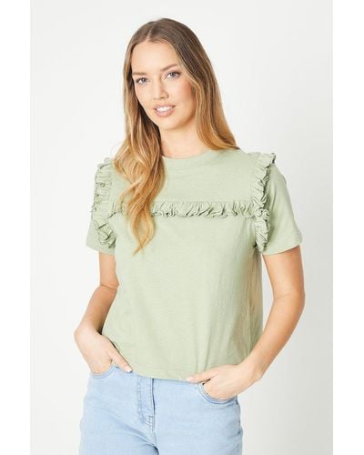 Oasis Ruffle Detail Tshirt - Green