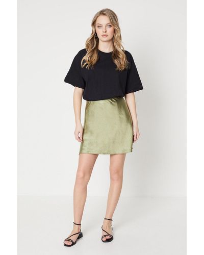 Oasis Satin Bias Cut Mini Skirt - Multicolour
