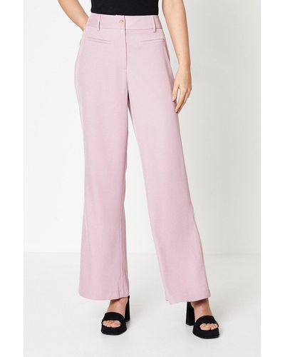Oasis High Waisted Patch Back Pocket Trouser - Pink
