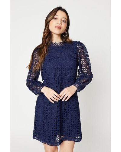 Oasis Rachel Stevens Fringed Long Sleeve Mini Dress in Black Lyst UK