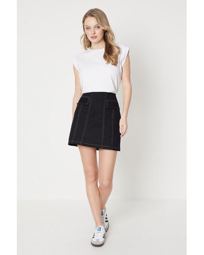 Oasis Twill Pocket Mini Skirt - Black