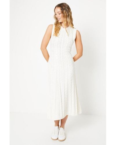 Oasis Bobble Stitch Knitted Maxi Dress - White
