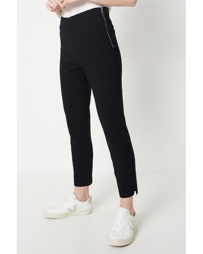 Oasis Side Zip Detail Cropped Trousers - Natural