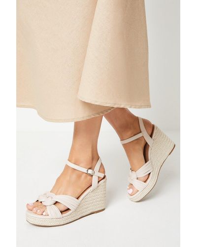 Oasis Gwenyth Knot Front Twist Wedges - Natural