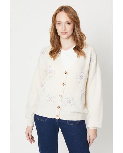 Oasis Hand Crochet Placement Flower Cardigan - White