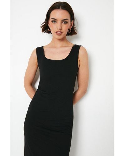 Oasis Plain Jersey Bodycon Midi Dress - Black