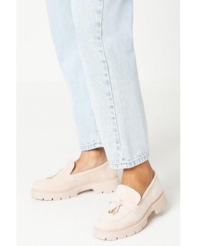 Oasis Bonnie Tassel Detail Chunky Loafers - White
